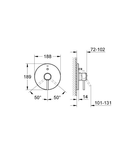GROHE 19 459 001 Atrio Monomando Empotrado De Baño