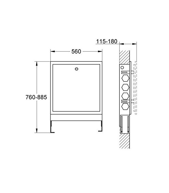 GROHE 36 367 000 Cuerpo emp. p. unidad base duchas SPA
