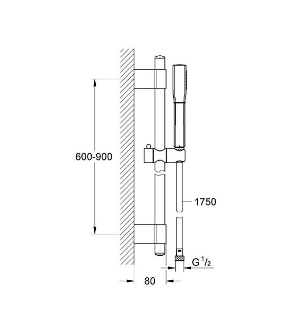 GROHE 26 038 Ig0 Grandera Stick Conjunto Ducha 900 Cromo/Oro