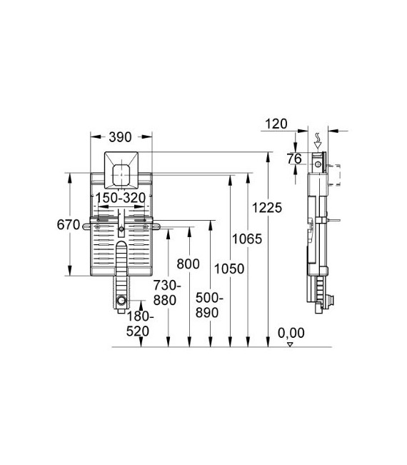 GROHE 38 785 000 Uniset para urinario manual/ elctr. new