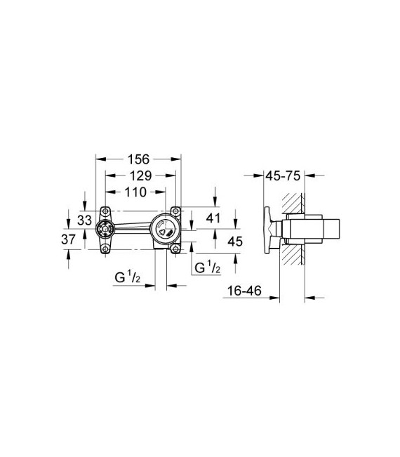 GROHE 33 769 000 Parte emp.mon.lav.mural Essence
