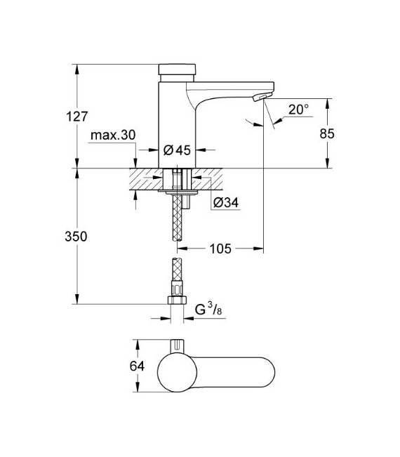GROHE 36 317 000 Eurosmart CT grifo temporizado lavabo