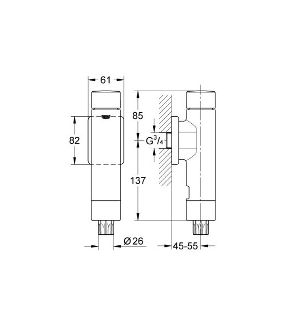 GROHE 37 349 000 Rondo fluxor WC Visto