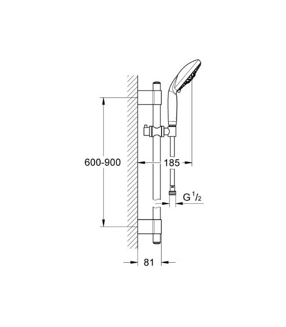 GROHE 28 769 001 RSH Classic 130 conj.barra ducha 900 3j