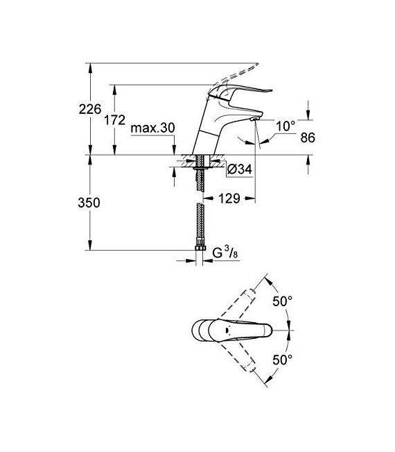 GROHE 32 765 000 Euroeco Special Monomando Lavabo Eco