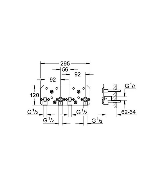 GROHE 26 042 000 Set instal ducha mural F-Series multispr