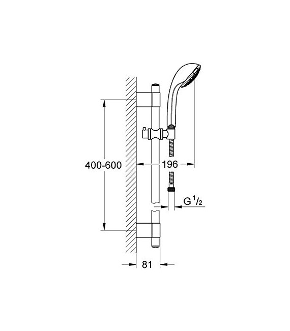 GROHE 28 942 001 Relexa 100 Trio conj.barra de ducha 600
