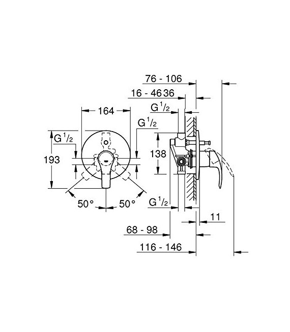 GROHE 33 305 002 Eurosmart Empotrado Baño Ducha