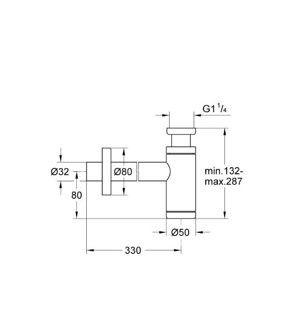 GROHE 28 912 000 Sifon de Lavabo 1 1/4"