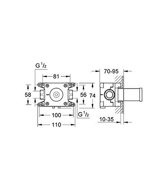 GROHE 35 028 000 Cuerpo empotrable llave de paso 27 623