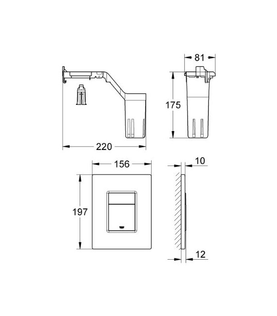GROHE 38 805 000 Set Cleaners corner c/escudo Skate Cosmo