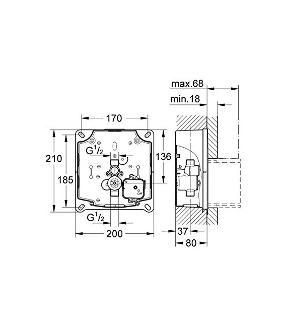 GROHE 37 338 000 Rapido U cuerpo emp. universal flux urin