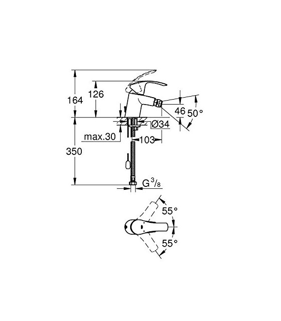 GROHE 32 927 002 Eurosmart Grifo Bidé Con Cadenilla