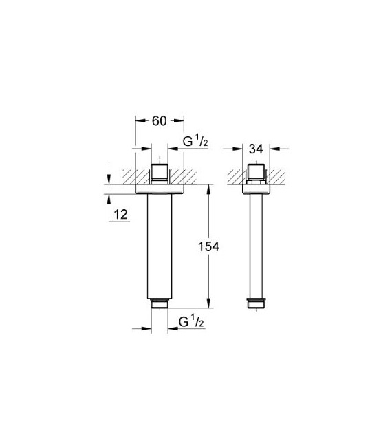 GROHE 27 711 000 Brazo de ducha de techo 154 mm