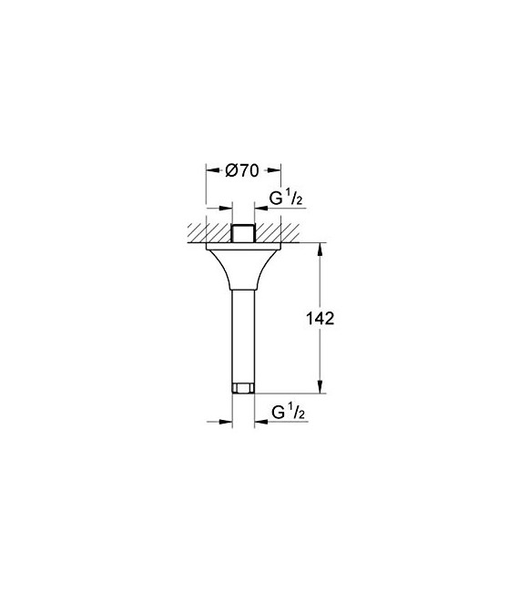GROHE 27 978 Ig0 Grandera Brazo De Techo 142 Mm Cromo/Oro