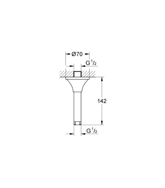 GROHE 27 978 000 Grandera Brazo De Techo 142 Mm Cromo