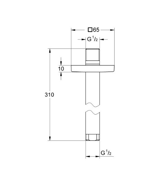 GROHE 27 484 000 Rainshower Brazo techo 292mm flor.cuadr.