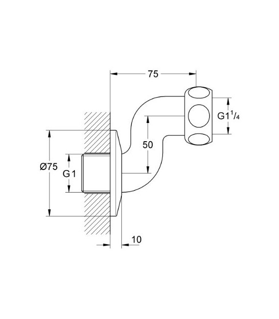 GROHE 12 411 000 Lahr Racor en S Entrada para 35089