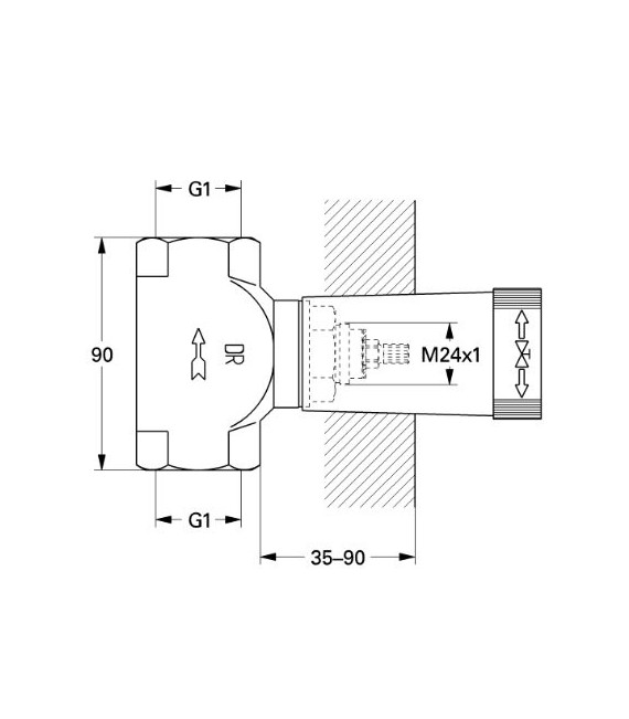 GROHE 29 805 000 Cuerpo Llave 1"