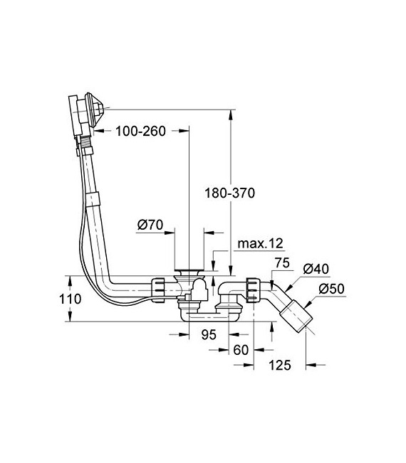 GROHE 28 939 000 Parte int Talento Des auto Bañera normal