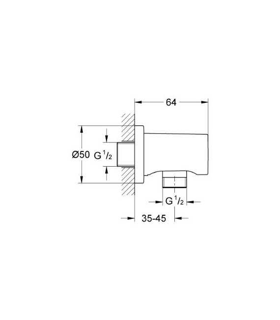 GROHE 27 057 000 Codo de Salida con Florón Rainshower