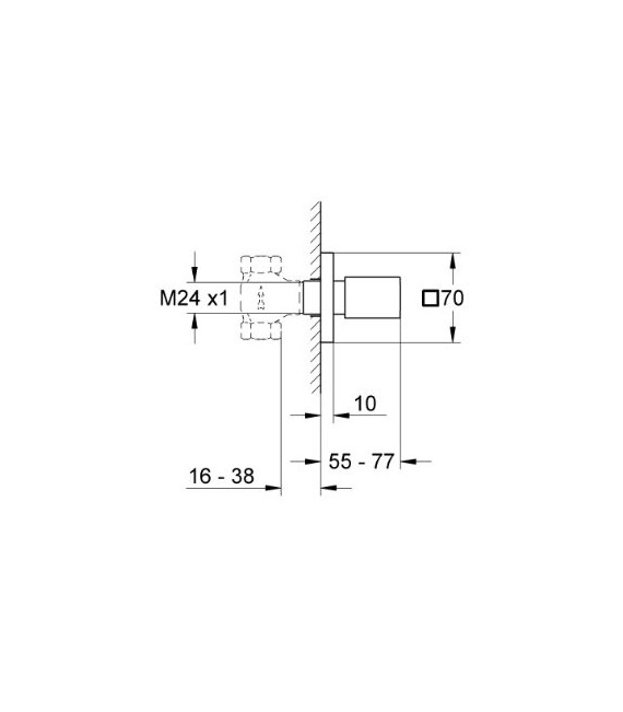 GROHE 19 910 000 Cube llave de paso UNIVERSAL p.ext.