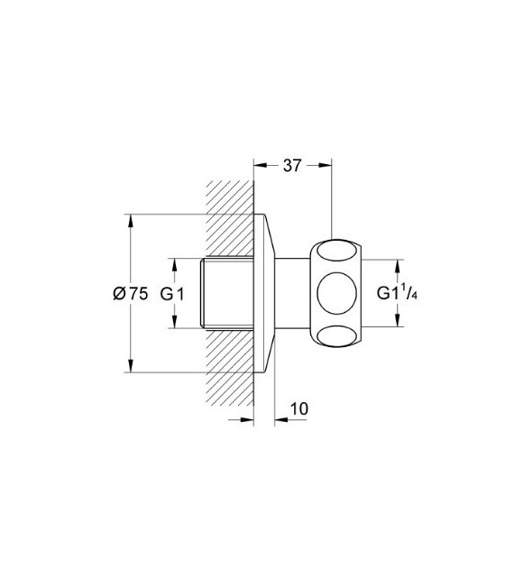 GROHE 12 417 000 Lahr Racor Recto Entrada para 35089