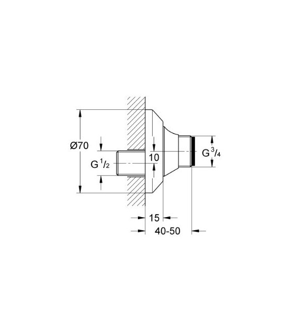 GROHE 12 400 000 Racor en S con Mecanismo de Cierre 34020