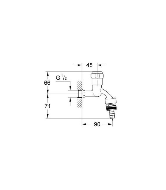 GROHE 41 154 000 Eggemann Grifo para Jardin