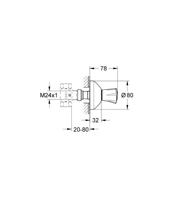 GROHE 19 808 001 Costa L llave de paso indice azul