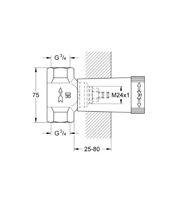 GROHE 29 802 000 Cuerpo Llave 3/4"