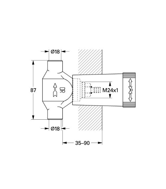 GROHE 29 803 000 Cuerpo Llave 3/4"