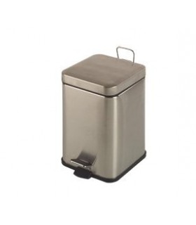 MEDICLINICS PP1214CS Cubo Pedal Cuadrado 14,5L. Inox Satinado