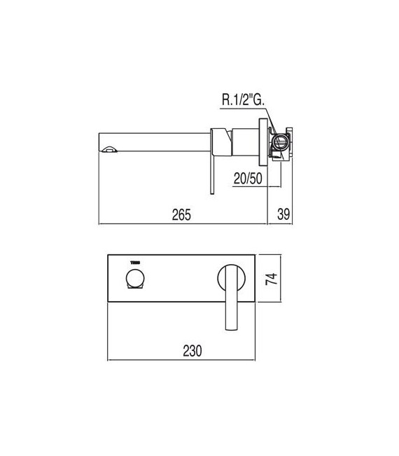 LEX-TRES 08120001 Grifo Mural 160 mm.