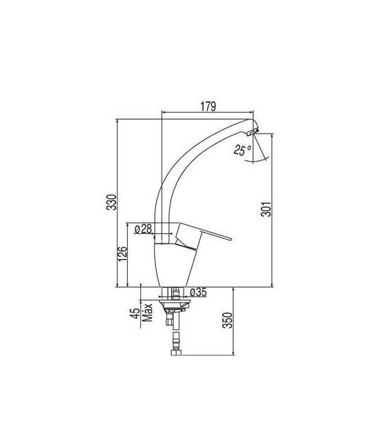 BM-TRES 01744001 Grifo Fregadero Vertical