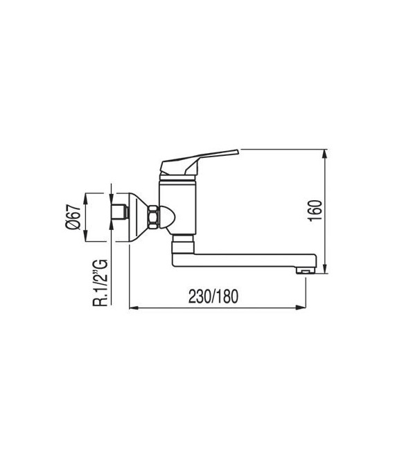 ECO-TRES 07032003 Grifo Fregadero Pared 100 mm