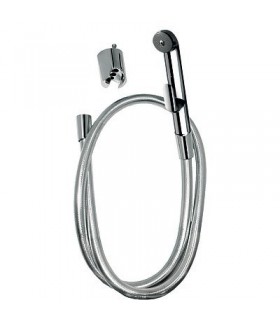 TRES 29995001 Kit Ducha para Bidé WC Duchita con cierre, flexo SATIN y soporte fijo Pared.