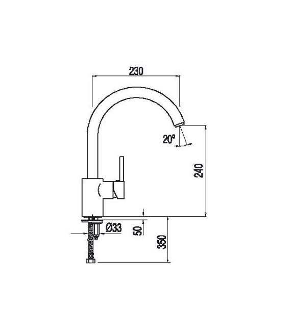 MAX-TRES 162442 Grifo Fregadero Vertical