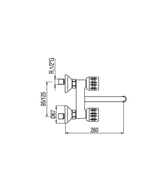 ESE-23 123210 Grupo Fregadero Pared Distancia a Pared de 260 mm.