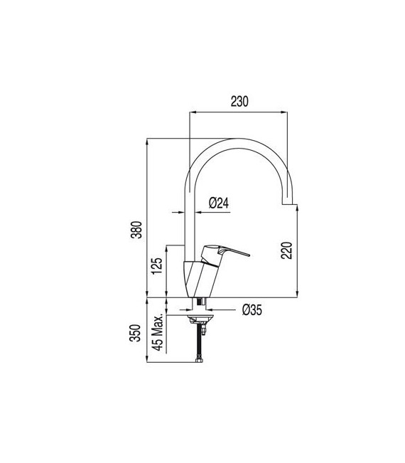 K-TRES 169440 Grifo Fregadero Vertical K-TRES