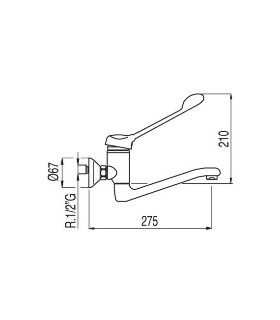 MONO-TRES 2000 17231811 Grifo Fregadero Pared con palanca medical