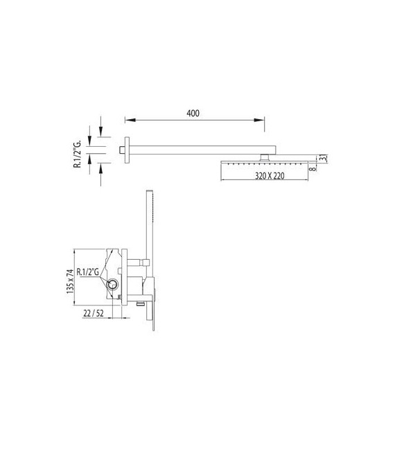 SLIM-TRES 20218006 Kit Ducha Grifo Empotrado